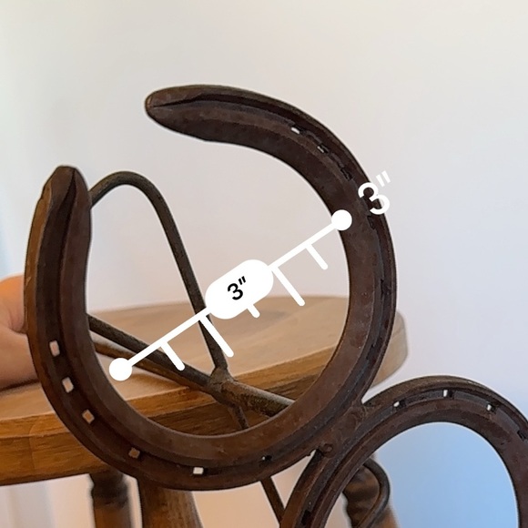 Metal Horse Shoe Umbrella Stand Fireplace Tool Holder Drink Stand Unique Rustic - Picture 12 of 16